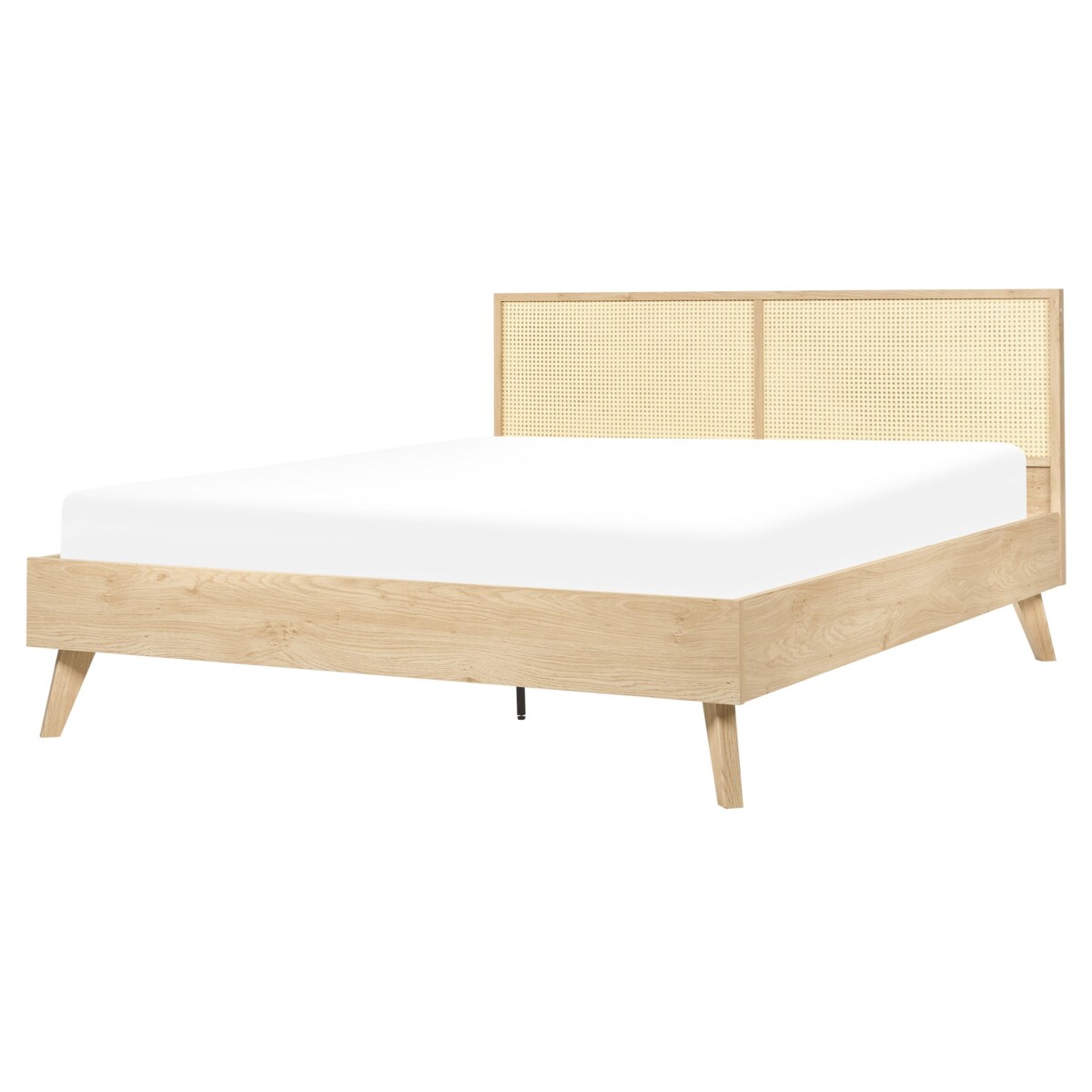 Łóżko Rattan MONPAZIER 160 x 200 cm Jasnobrązowy