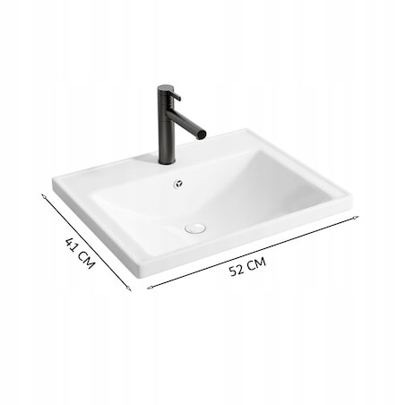 Umywalka ceramiczna biała prostokątna 52x41cm