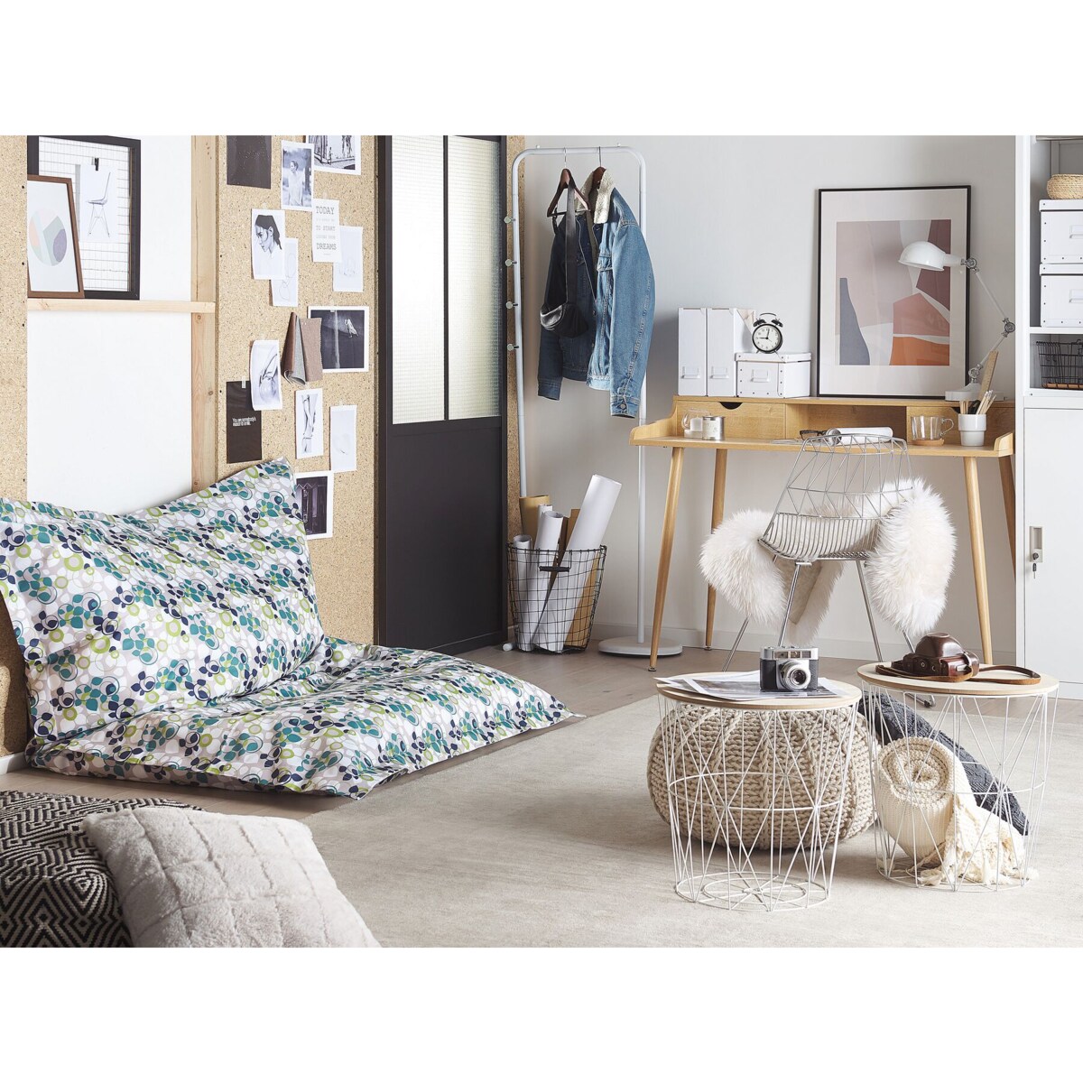 Pufa worek wzór 140 x 180 cm wielokolorowy