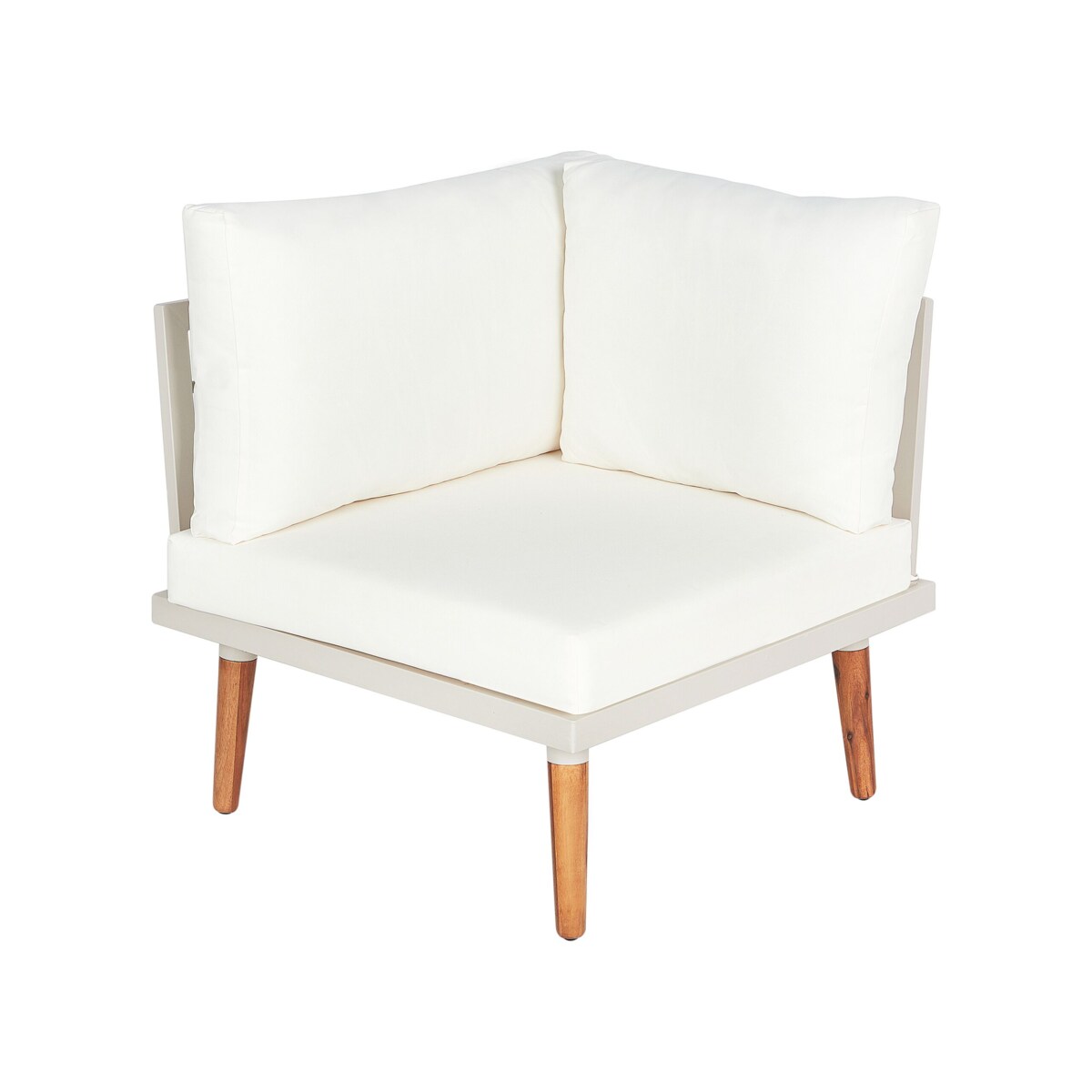 Duży zestaw wypoczynkowy dla 5 osób Drewno akacjowe Złamana biel CORATO