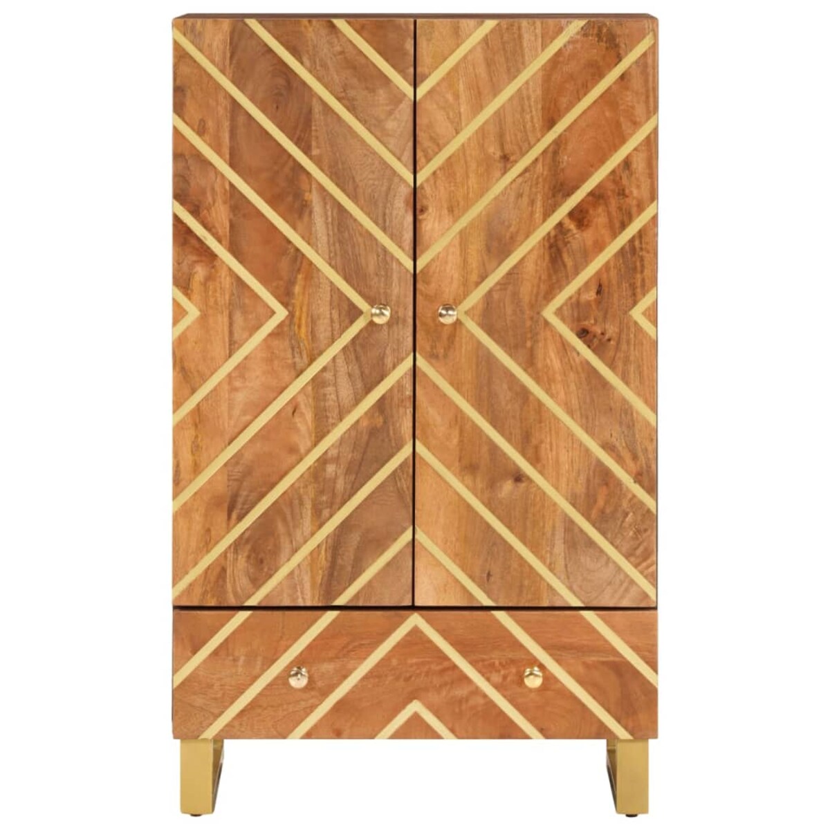 vidaXL Szafka, brązowo-czarna, 60x33,5x100 cm, lite drewno mango