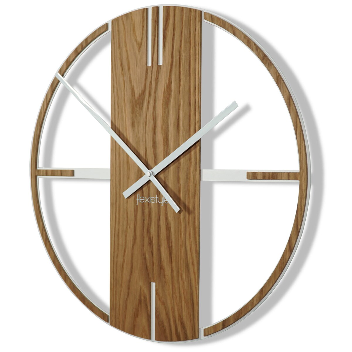 Metalowy zegar ścienny dębowy Unique 50cm