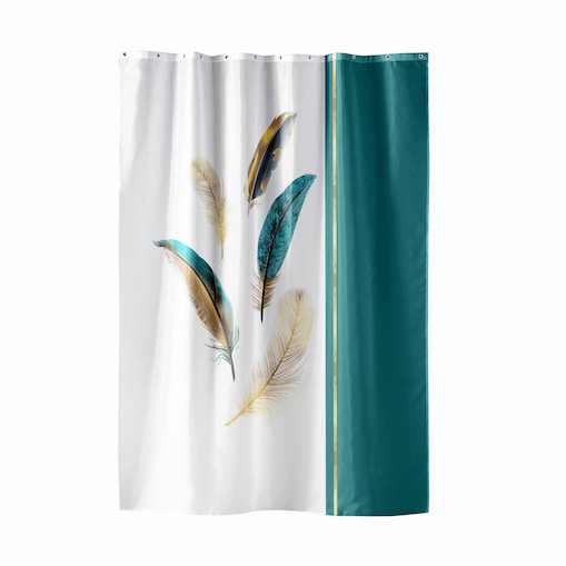 Zasłona prysznicowa ze złotym zdobieniem, PLUMISS, 180 x 200 cm