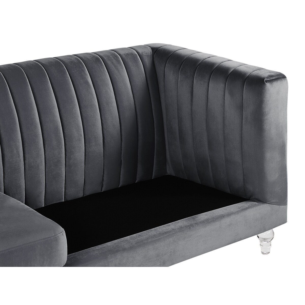 Sofa 3-osobowa welurowa ciemnoszara ARVIKA