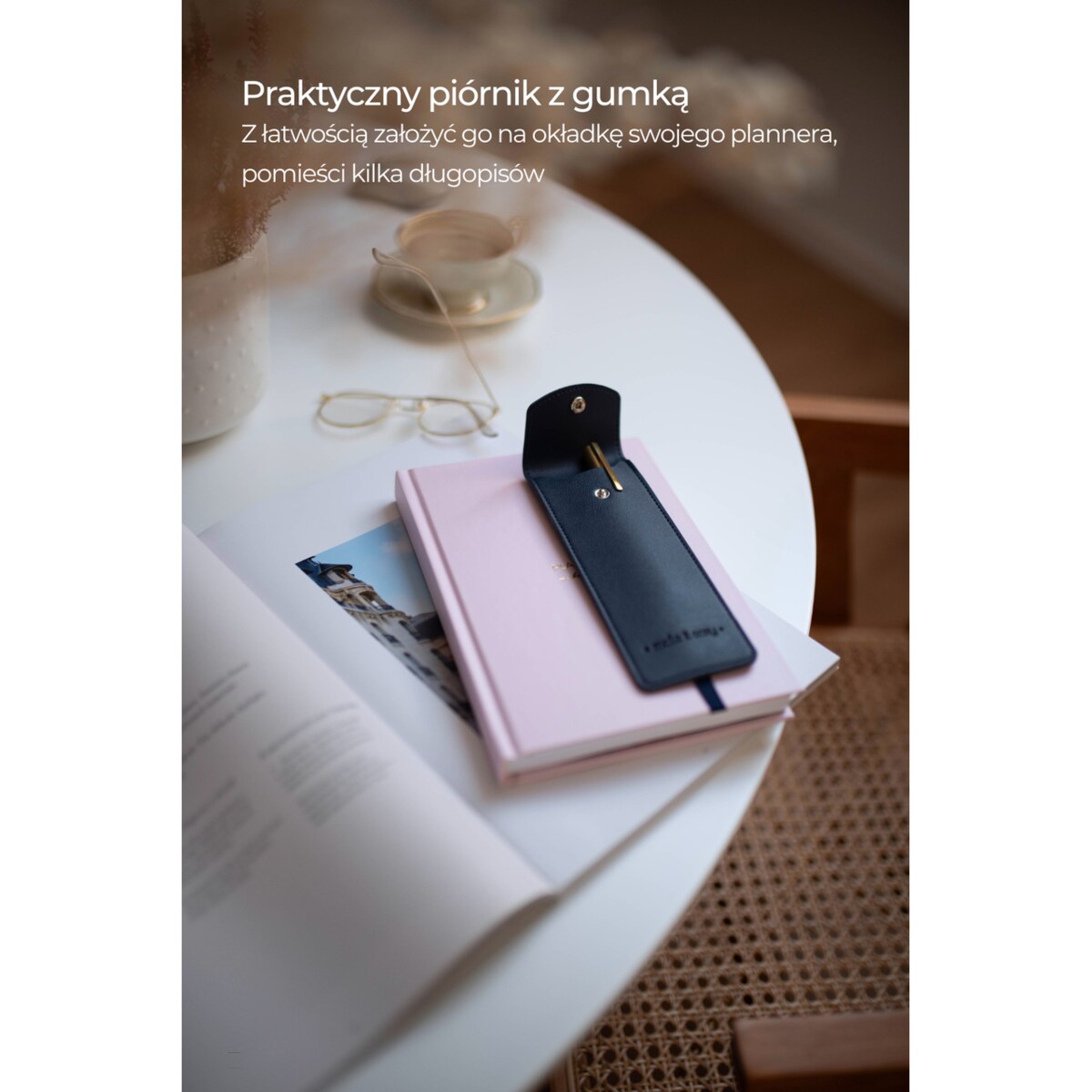 Piórnik na planner z gumką – Deep Navy