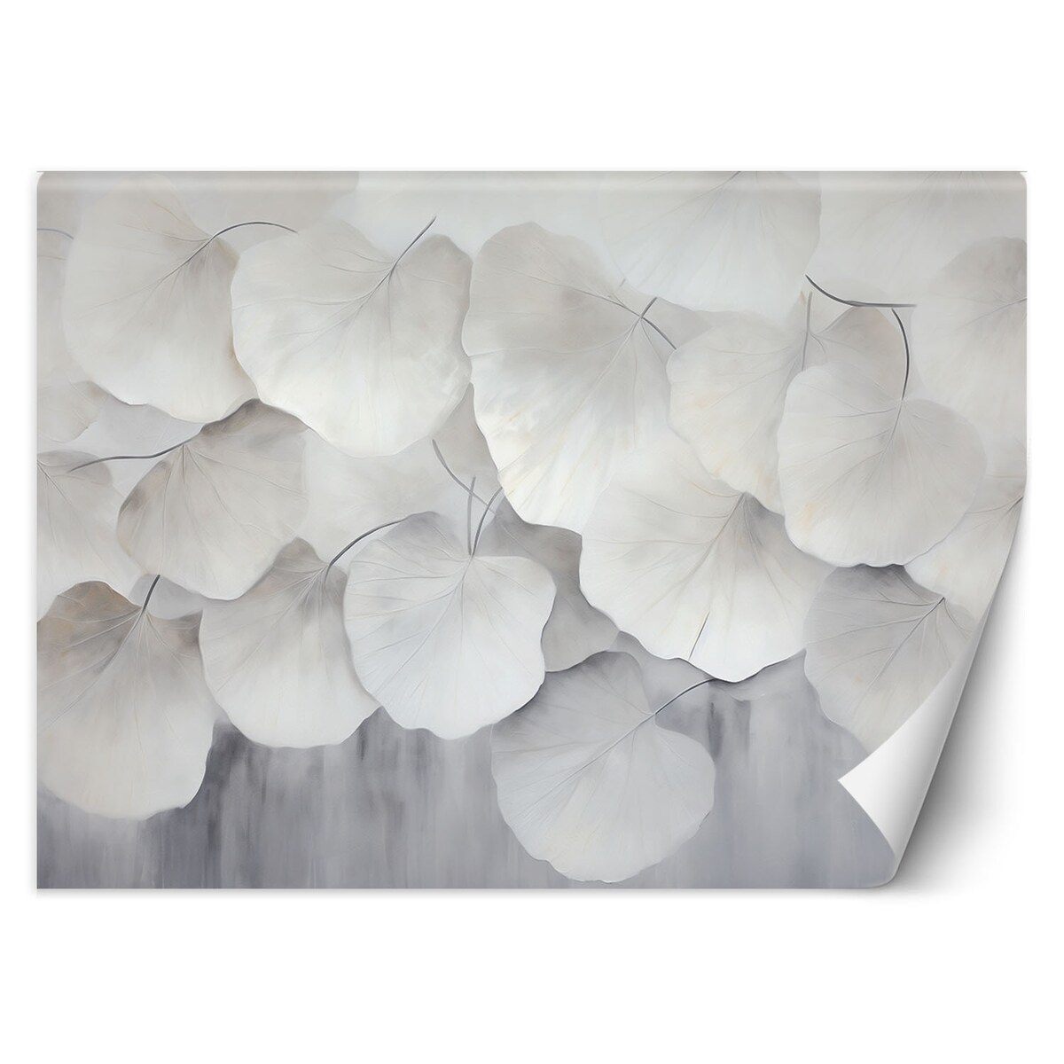 Fototapeta, Beżowe liście miłorzębu natura beton boho 350x245