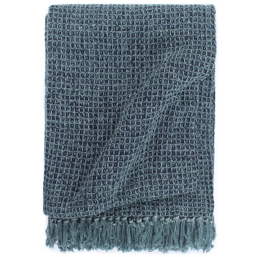 vidaXL Bawełniana narzuta, 160 x 210 cm, błękit indygowy