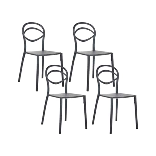 Zestaw 4 krzeseł ogrodowych COVOLO Czarny