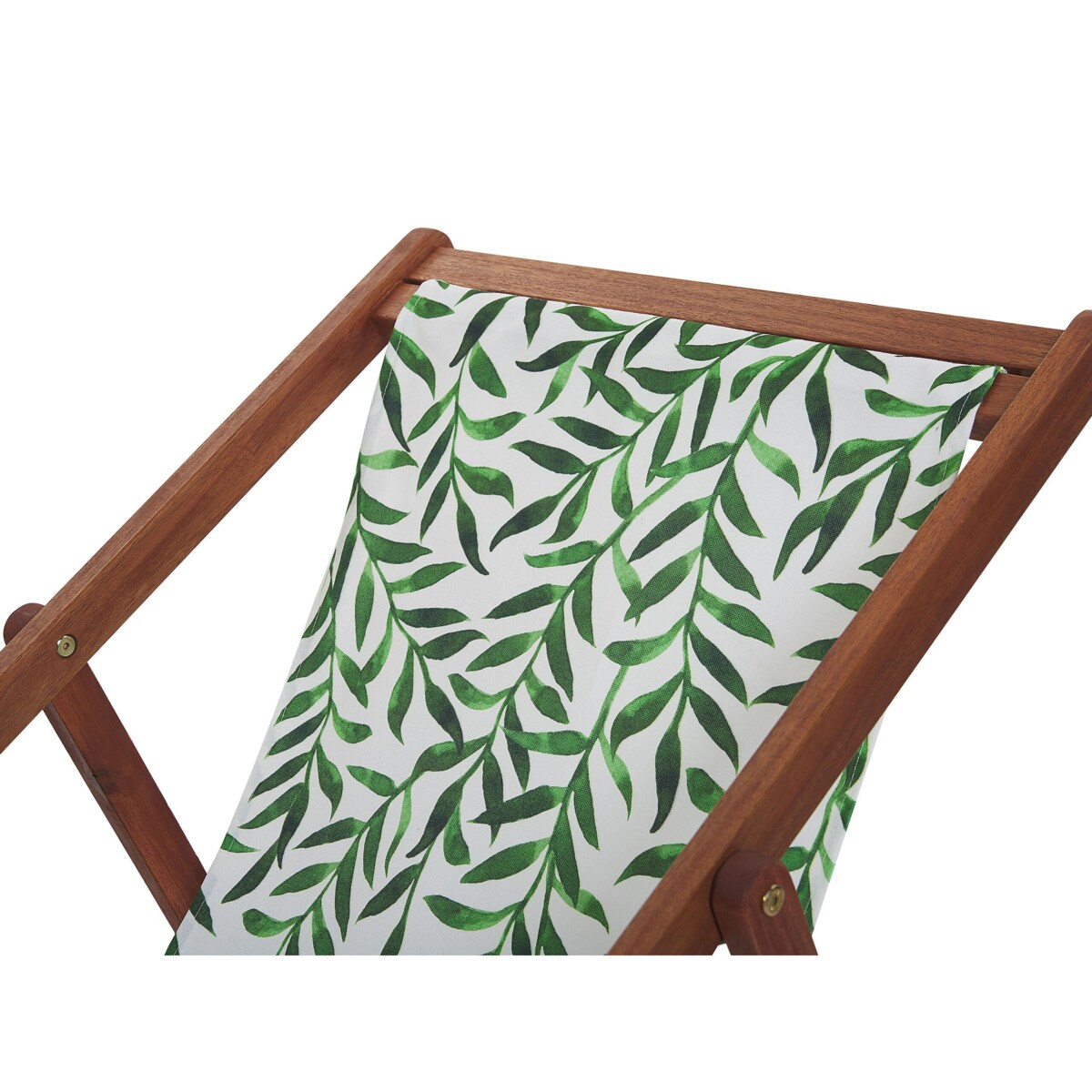 Zestaw 2 leżaków ogrodowych ciemne drewno akacjowe wzór w liście ANZIO