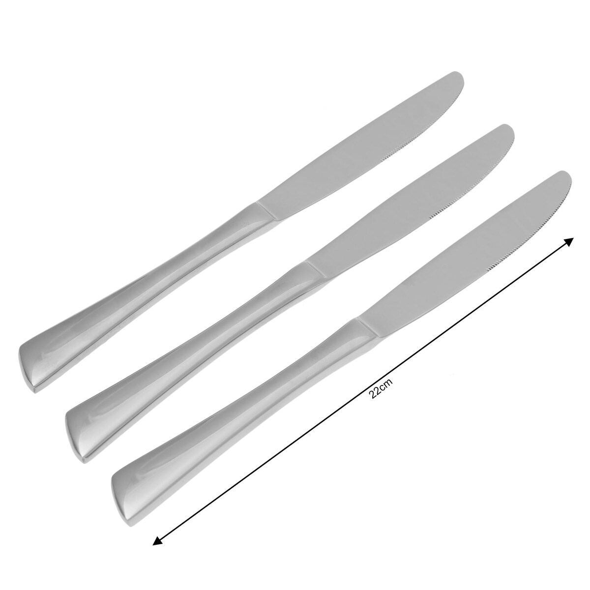 Noże obiadowe stołowe 3 elementy Połysk KINGHOFF