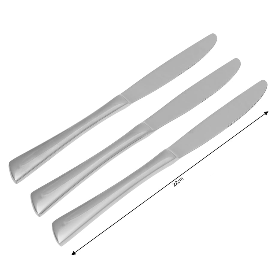 Noże obiadowe stołowe 3 elementy Połysk KINGHOFF