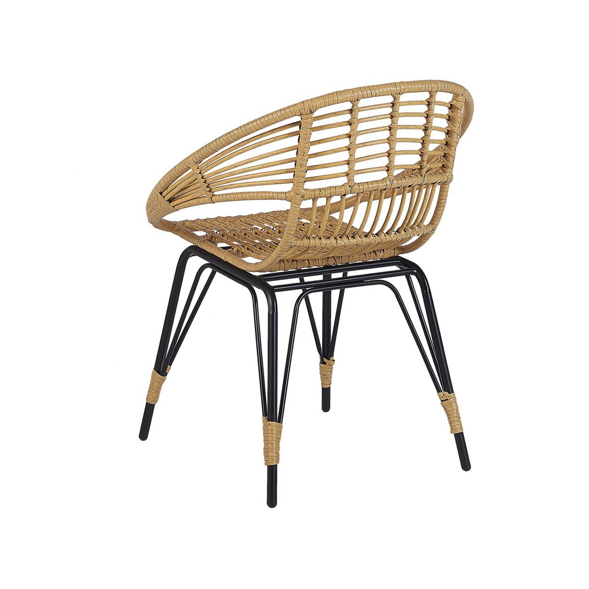 Zestaw mebli balkonowych z technorattanu naturalny z czarnym PELLARO