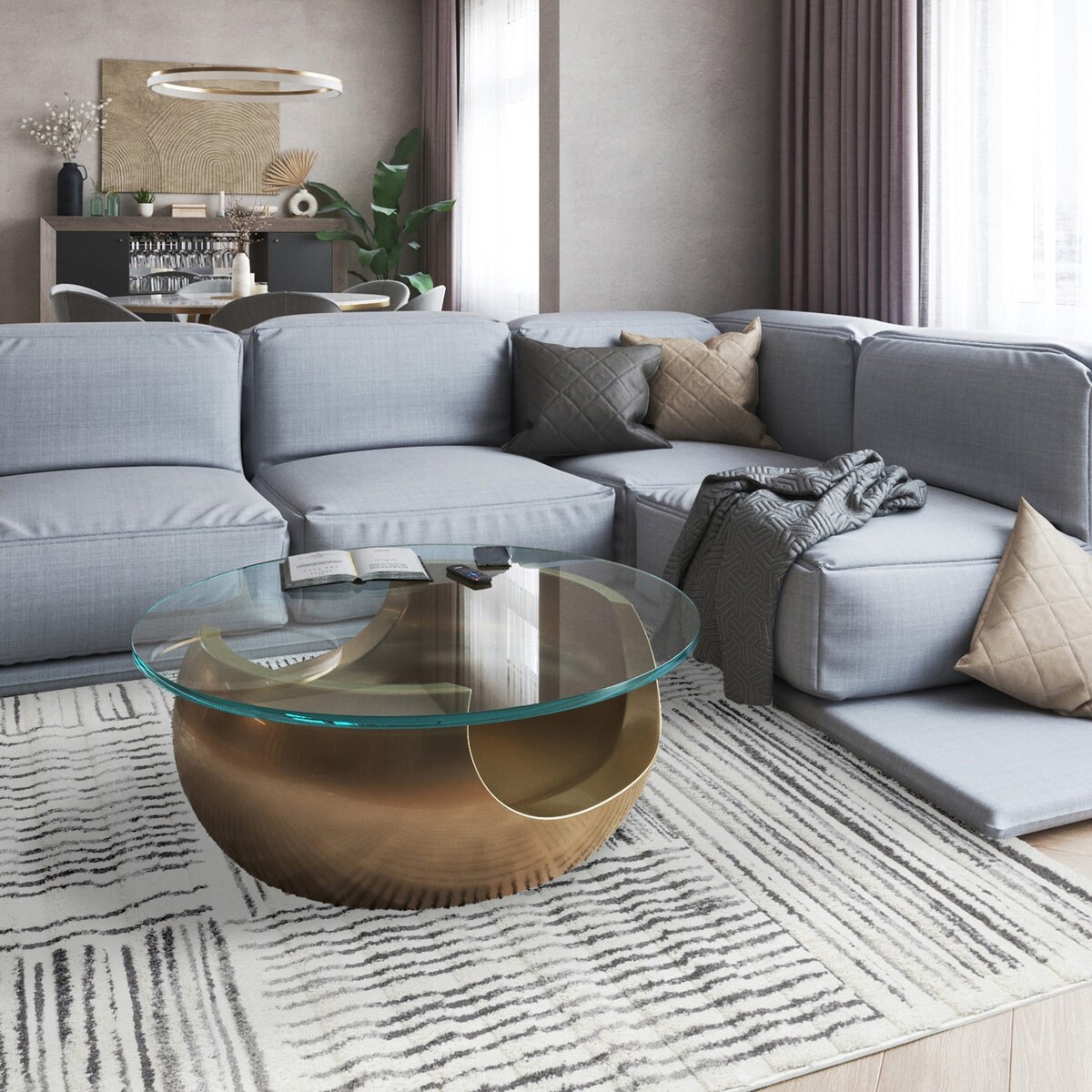 Dywan Mono 200x300 cm Abstrakcja Kremowy