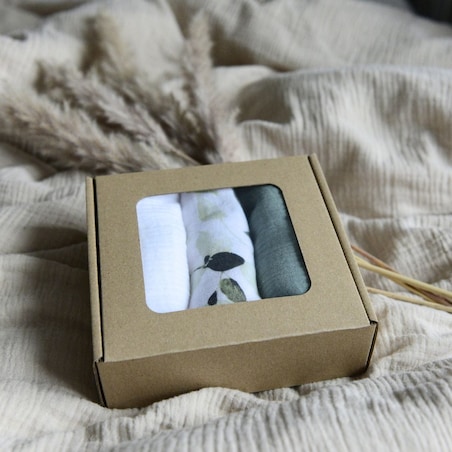 Pieluszki muślinowe - eukaliptusy (3-pak)