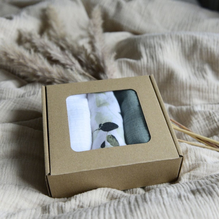 Pieluszki muślinowe - eukaliptusy (3-pak)