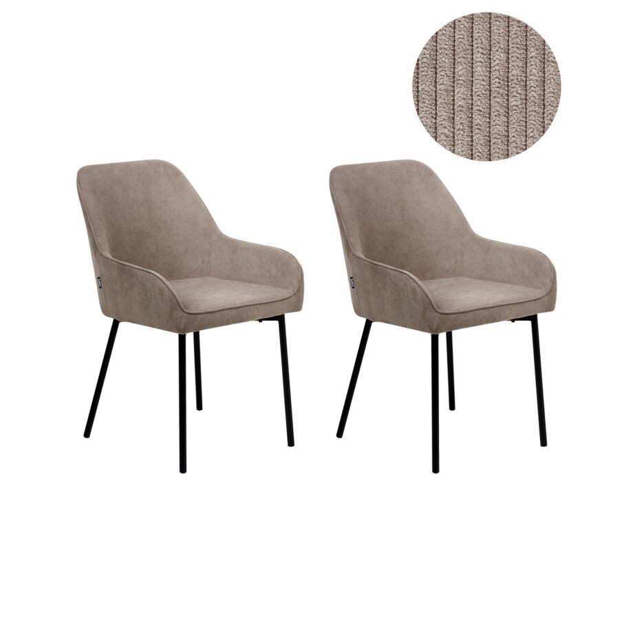 Zestaw 2 krzeseł do jadalni LOVERNA Sztruks Beżowy