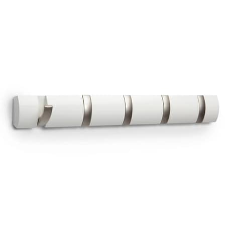 Listwa z 5 wieszakami biała Flip, 51 x 7 x 3 cm, Umbra