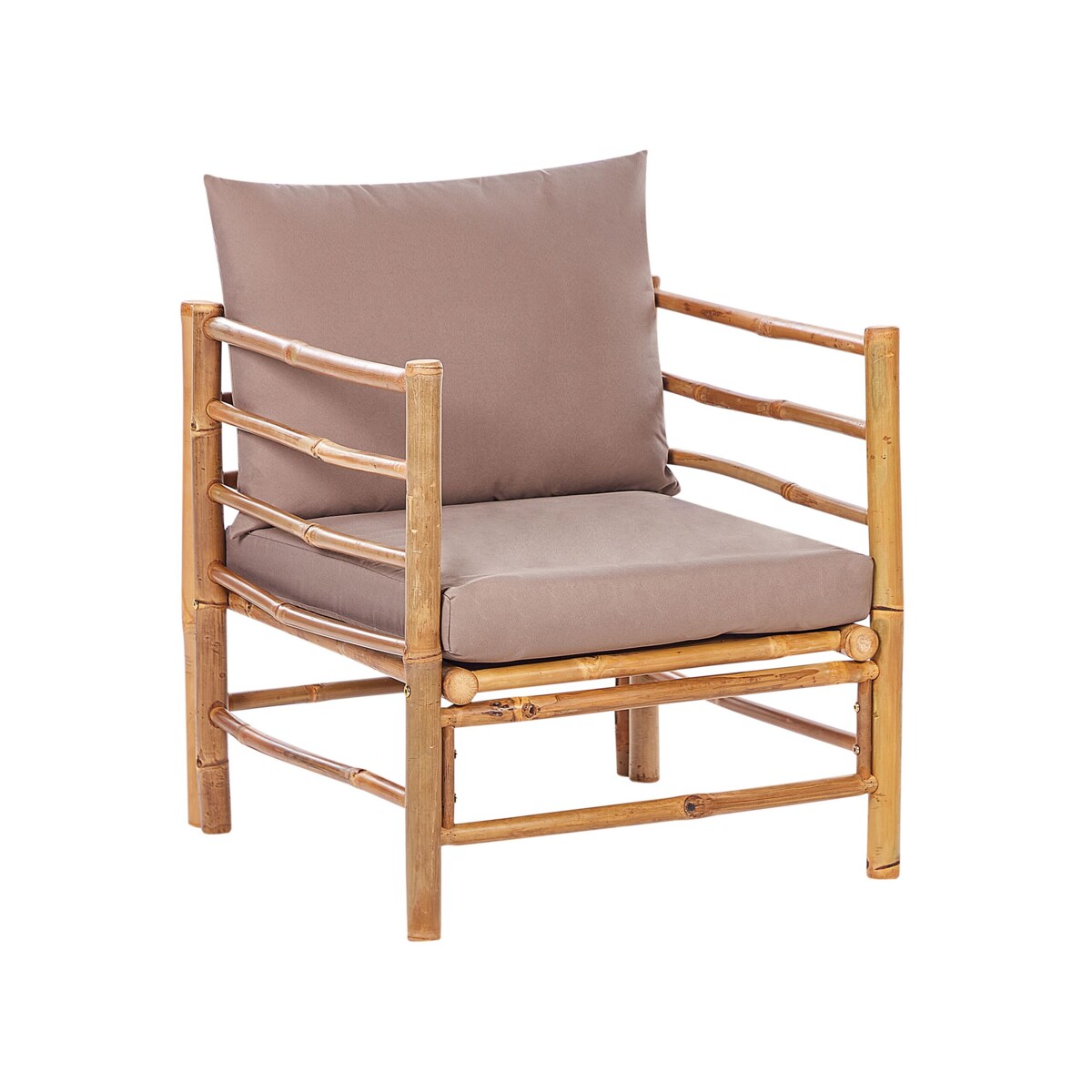 Zestaw ogrodowy ze stolikiem dla 6 osób CERRETO Lewostronny Drewno bambusowe Beżowoszary