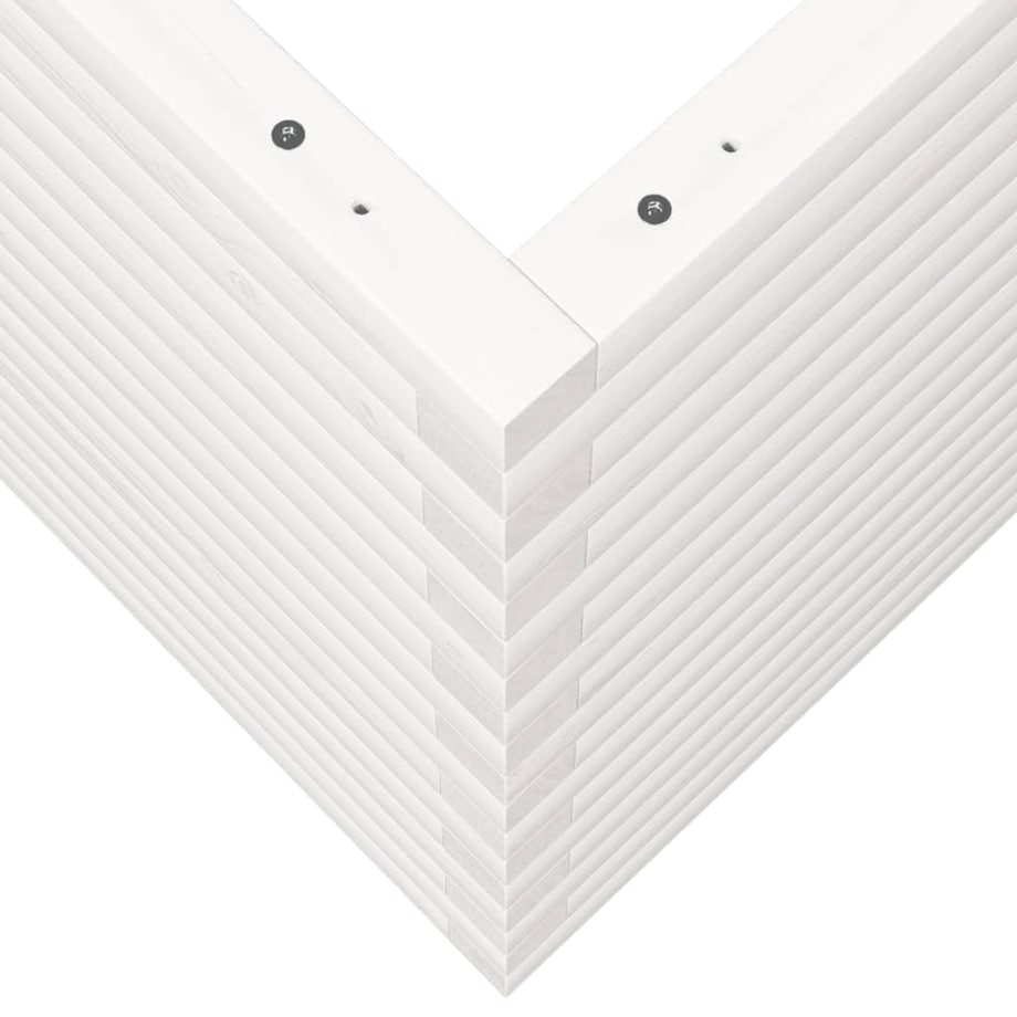 vidaXL Donica ogrodowa, biała, 70x70x68,5 cm, lite drewno sosnowe