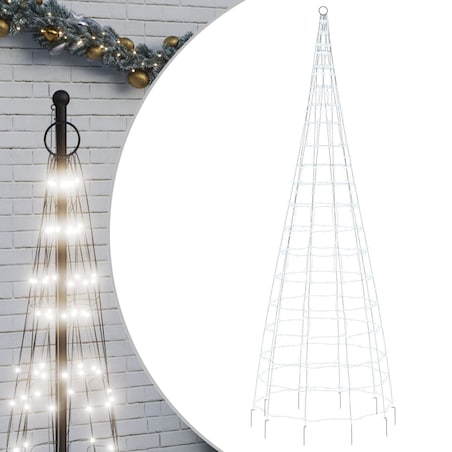 vidaXL Choinka LED 550 LED Zimna biel 300 cm