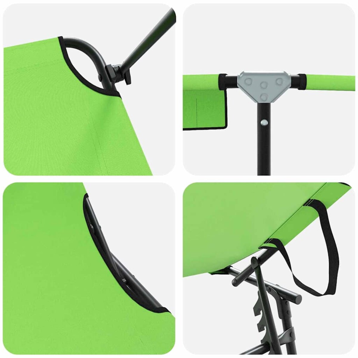 vidaXL Składany leżak z poduszką Zielony 56 x 190 x 81cm tkanina