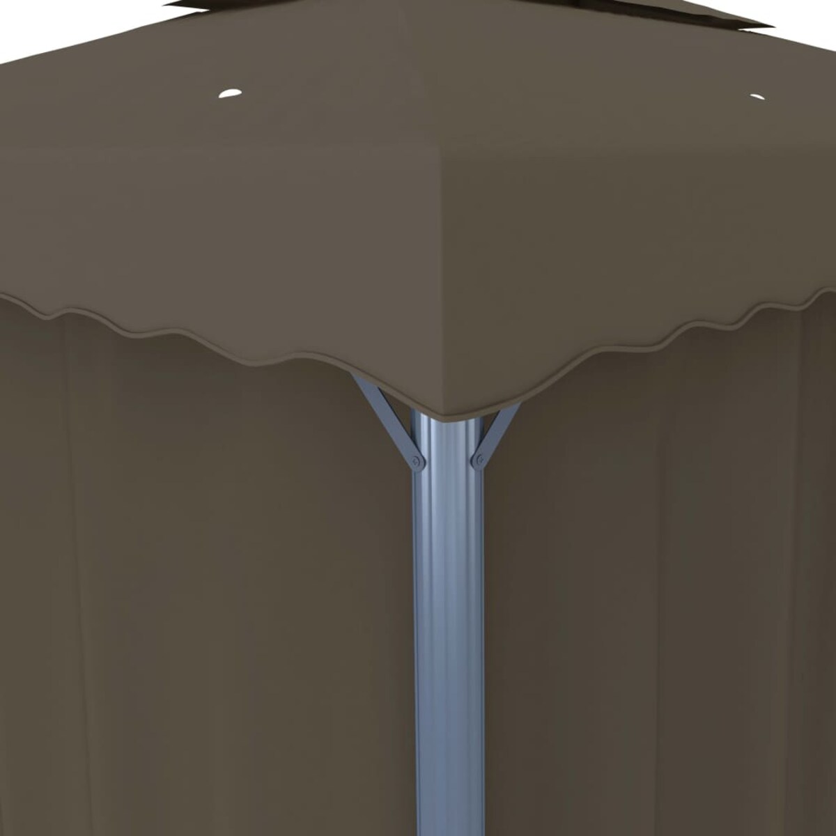 vidaXL Altana z zasłonami i lampkami LED, 3x3 m, taupe