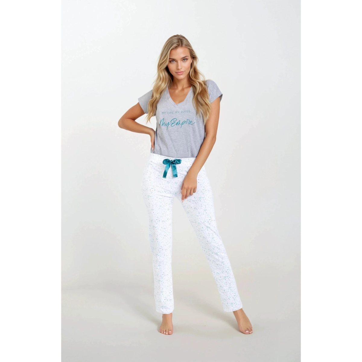 Piżama 7 Heaven Grey-White, L