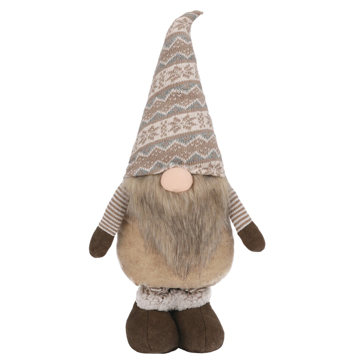 SKRZAT świąteczny KRASNAL gnom Mikołaj DUŻY BEŻOWY