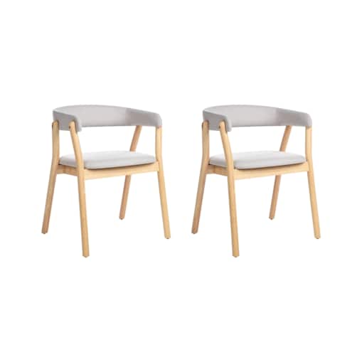 Zestaw 2 krzeseł do jadalni MYLO Drewno Jasnoszary