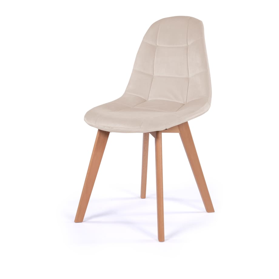 Krzesło tapicerowane skandynawskie welur VEGAS beżowy