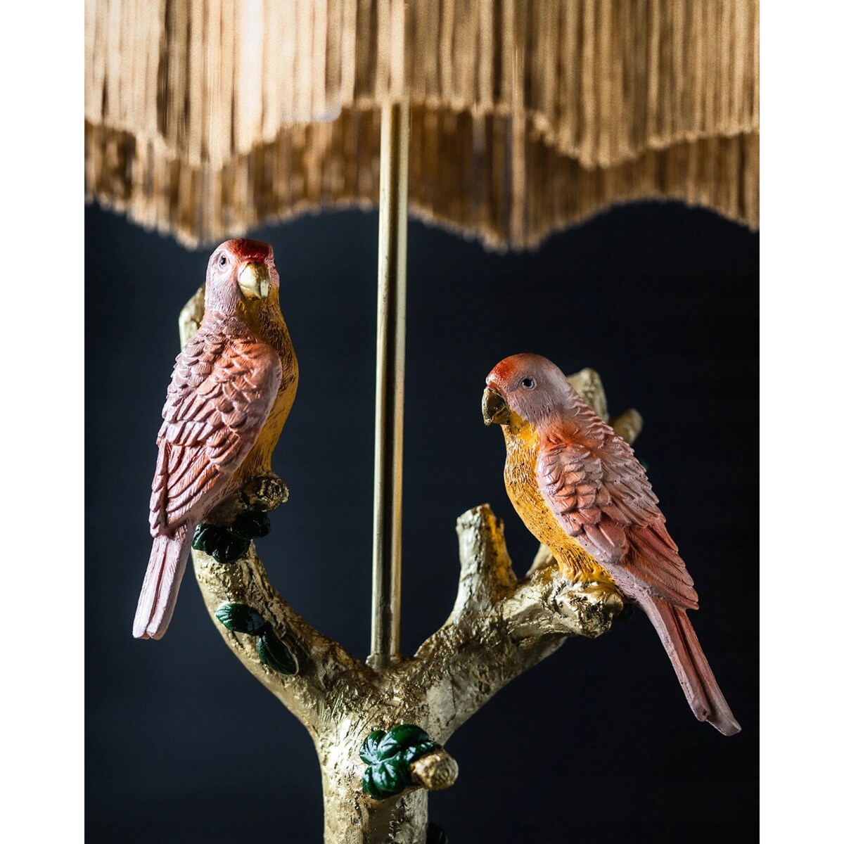 LAMPA STOŁOWA BIURKOWA NOCNA PAPUGA PTAKI 44cm E27 DO SALONU DOMU GLAMOUR