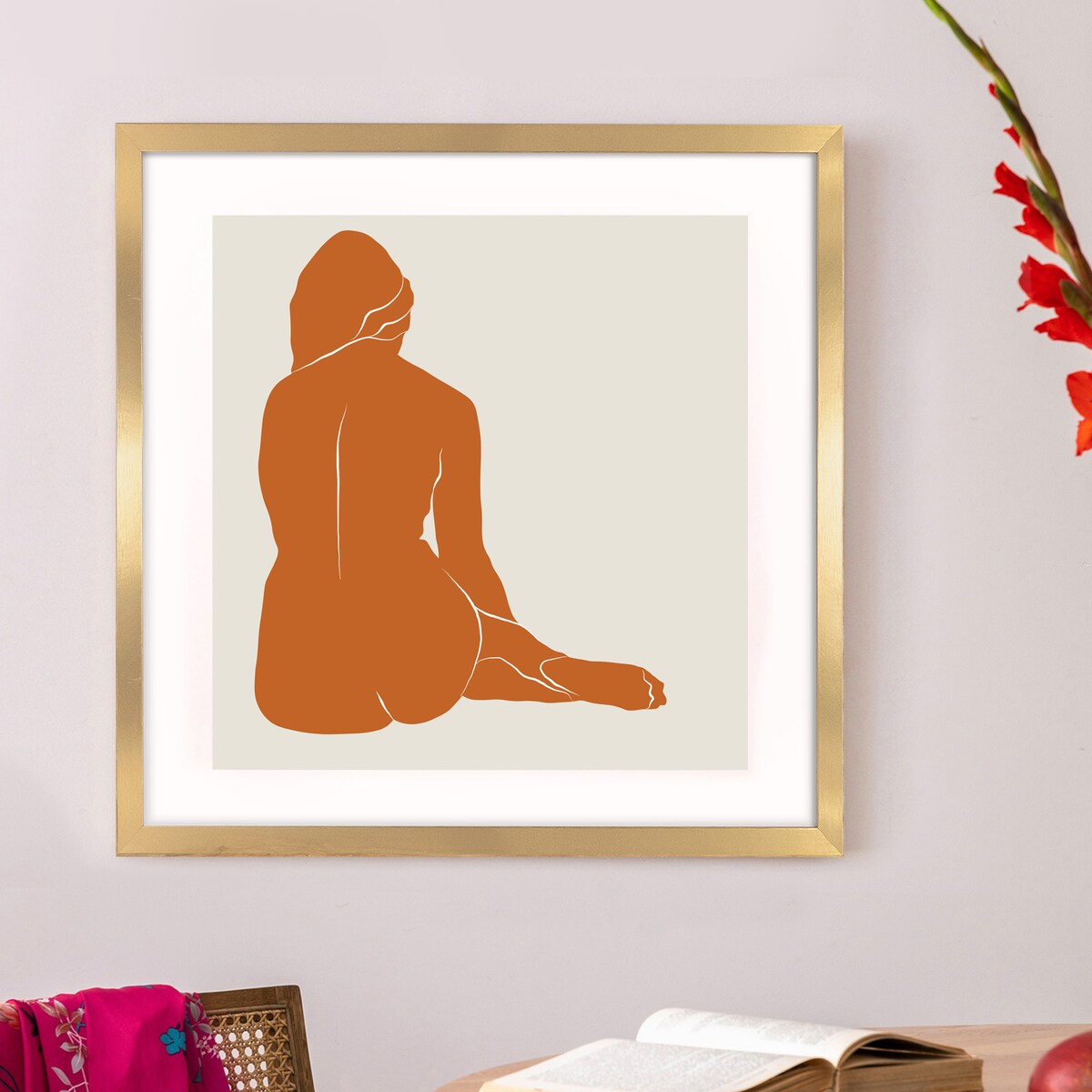 Ramka na zdjęcia 50x50 cm złota rama MDF z plexi do powieszenia pion poziom klasyczna kwadratowa ramka FRAMAI®