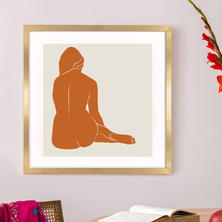 Ramka na zdjęcia 50x50 cm złota rama MDF z plexi do powieszenia pion poziom klasyczna kwadratowa ramka FRAMAI®