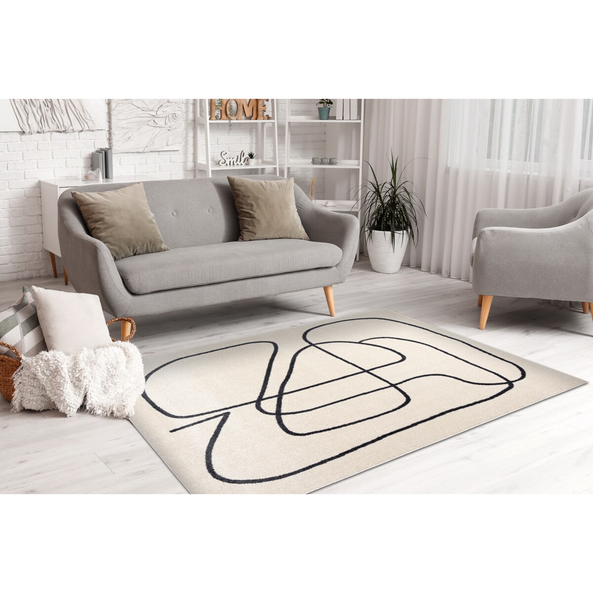 Dywan FUSION 8297 krem / ciemny szary - 240x330 cm
