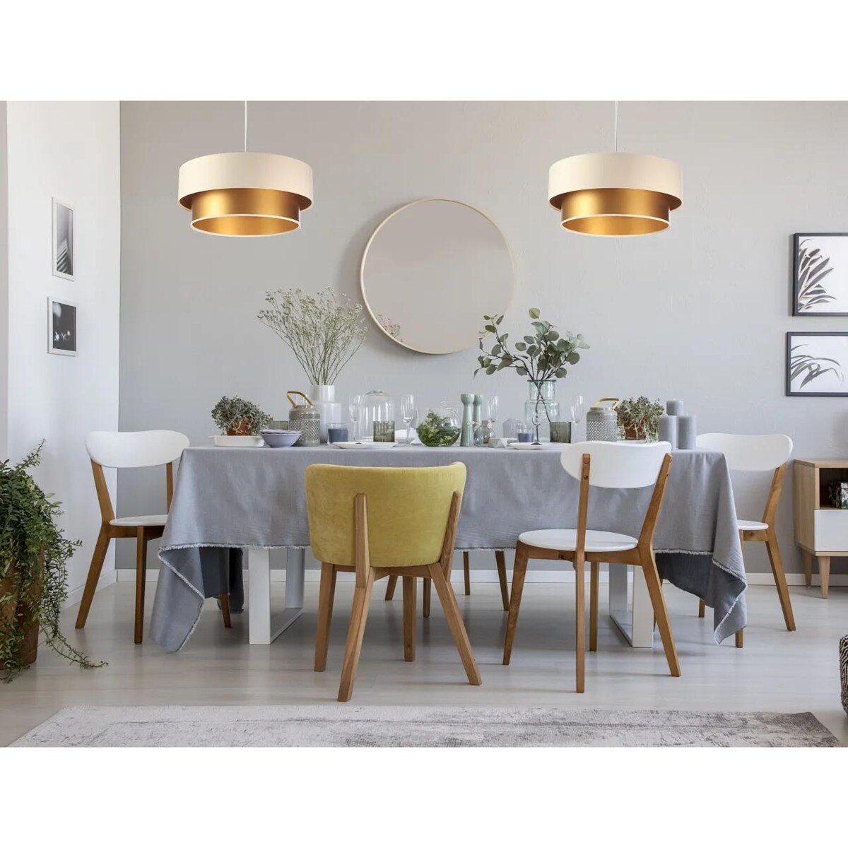 Lampa wisząca DOUBLE CREAM 60 kremowa/złota