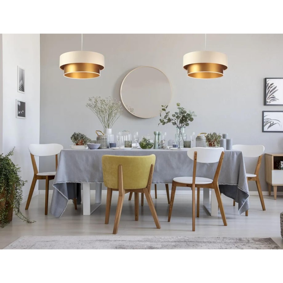 Lampa wisząca DOUBLE CREAM 60 kremowa/złota