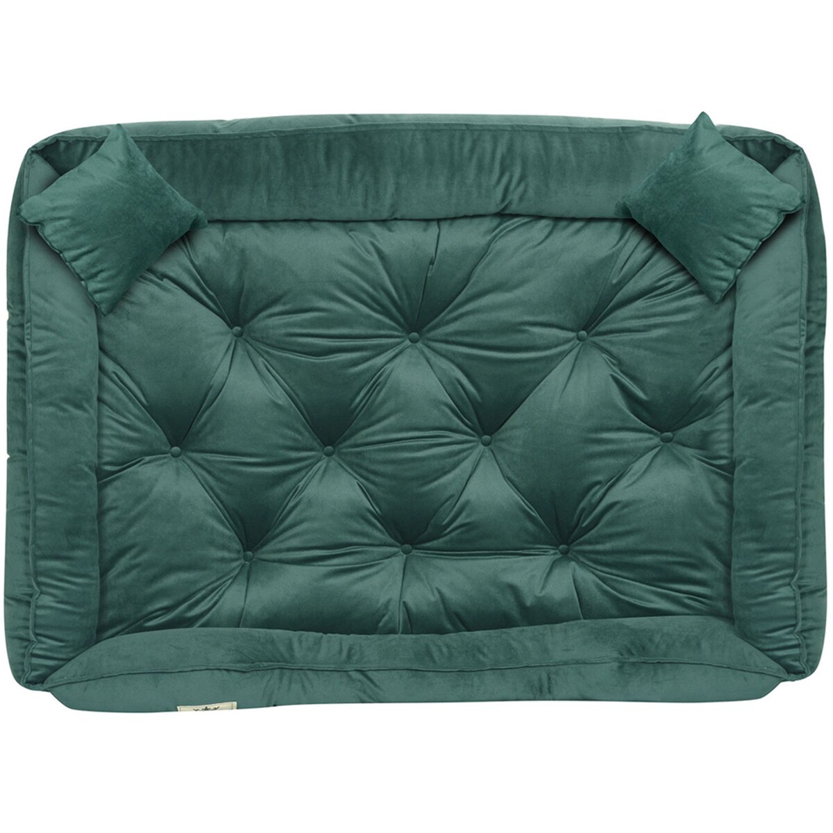 Legowisko Dla Małego Psa Welurowe 75X65 Cm Prestiżowe Ciemnozielone