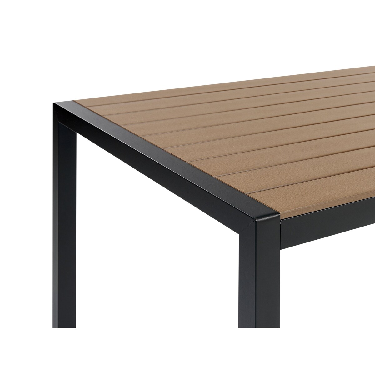 Zestaw ogrodowy stół i 6 krzeseł jasne drewno z czarnym VERNIO