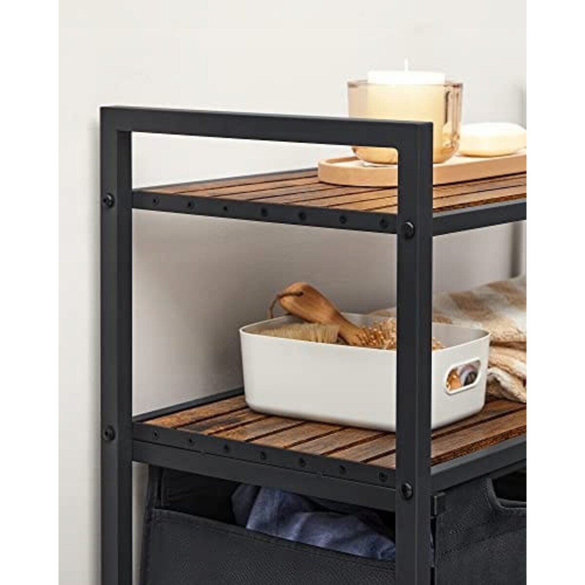 Szafka Łazienkowa Kosz Na PRanie Bielizne Ręczniki Czarny