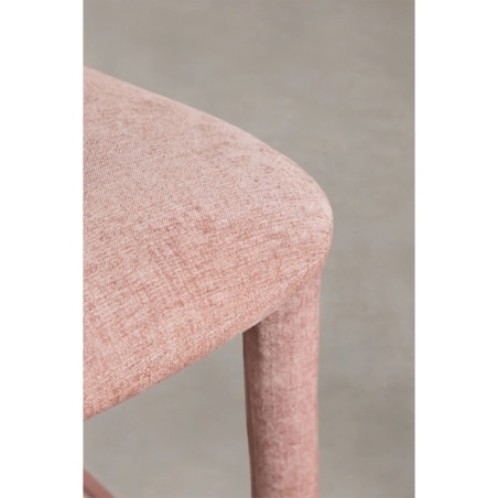 Krzesło barowe tapicerowane, różowe, Brussels ↑75 cm