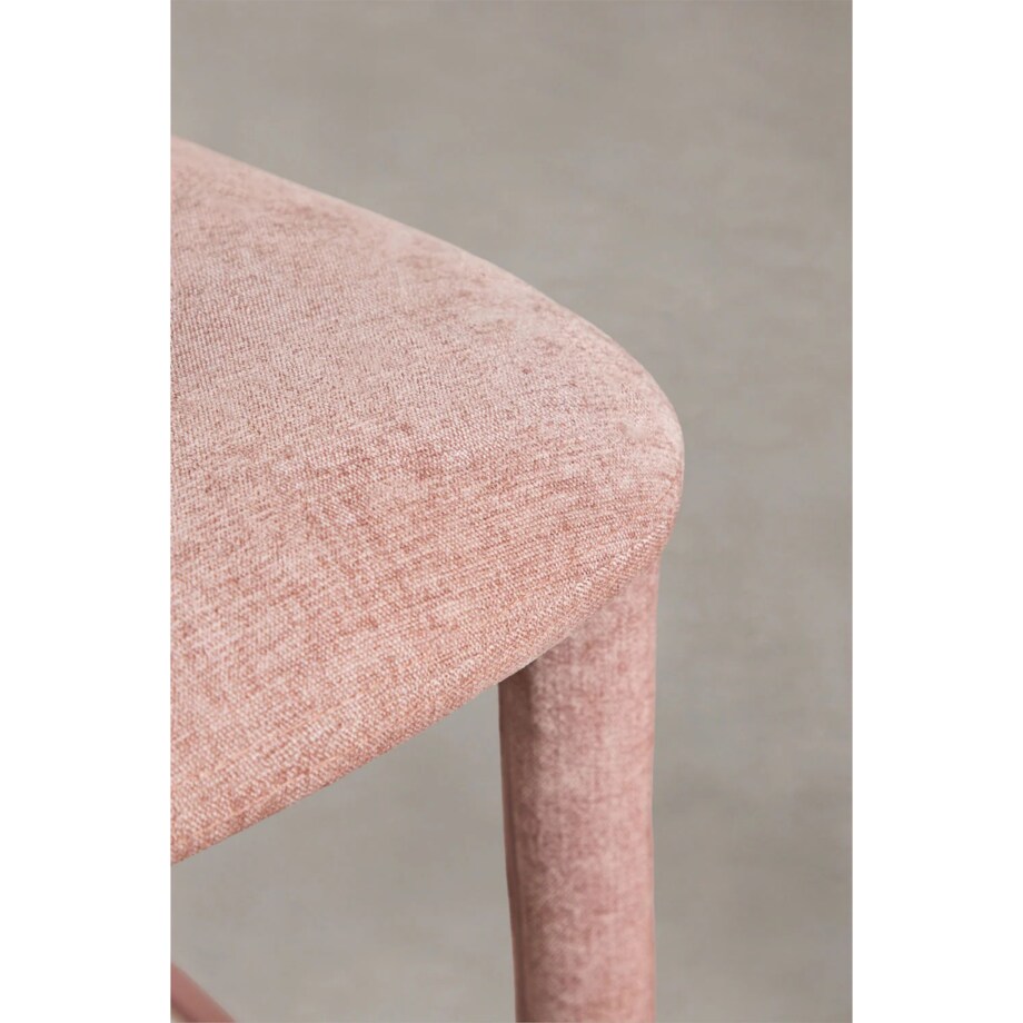 Krzesło barowe tapicerowane, różowe, Brussels ↑75 cm