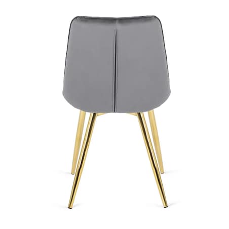 Krzesło Tapicerowane Welurowe Kuchenne Do Jadalni Kuchni Salonu Szary CARO