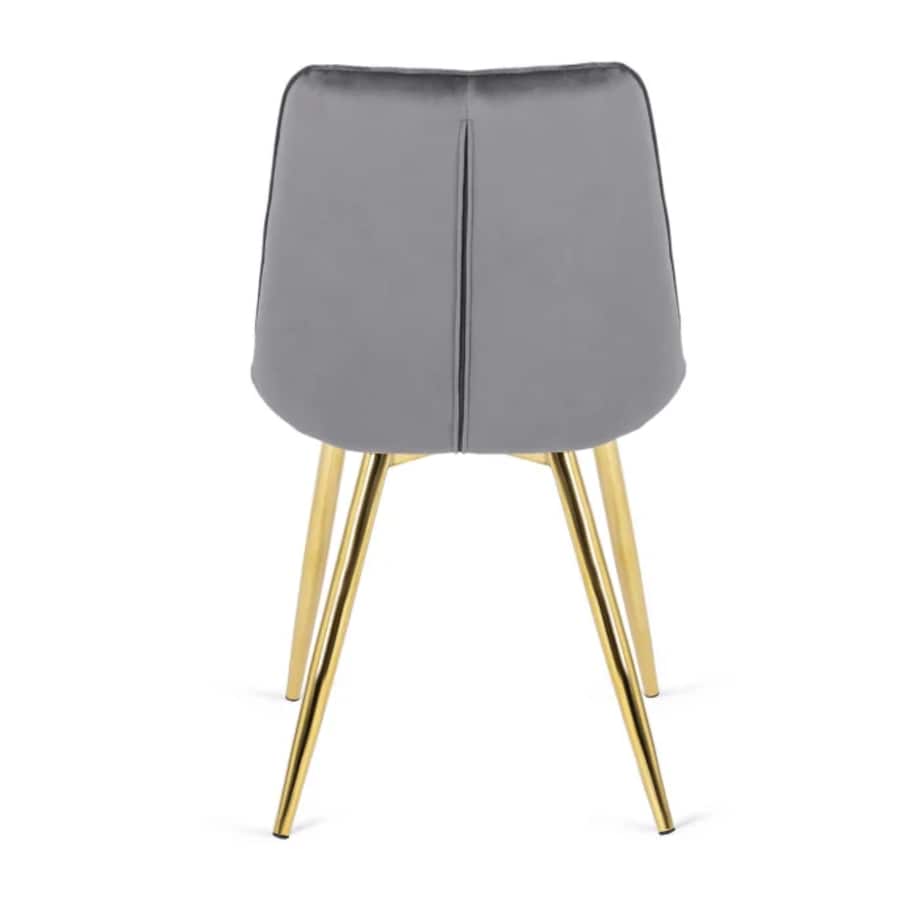 Krzesło Tapicerowane Welurowe Kuchenne Do Jadalni Kuchni Salonu Szary CARO