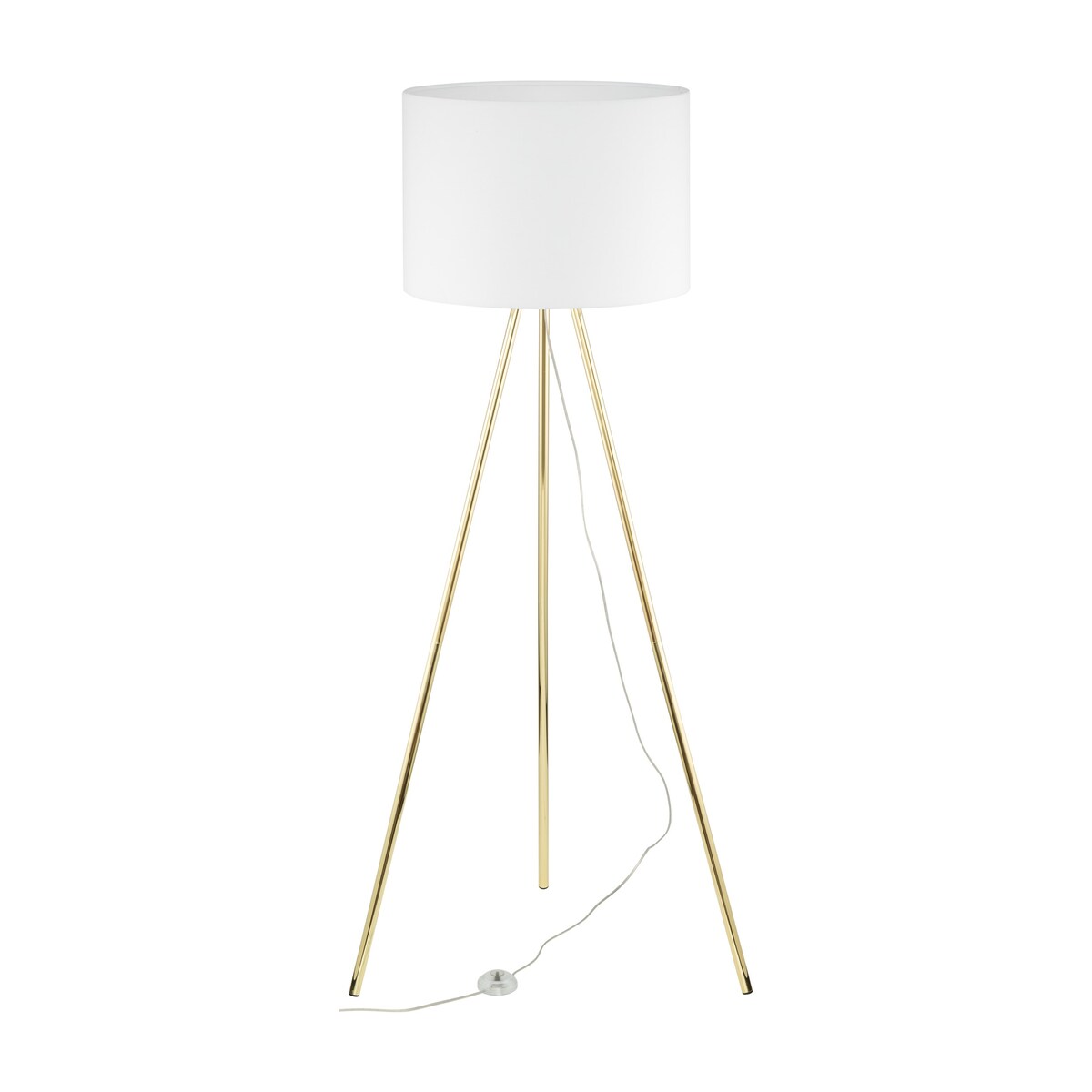 Lampa podłogowa TK Lighting UMBERTO WHITE GOLD 6637 biała-złota 150 cm E27 do salonu i sypialni