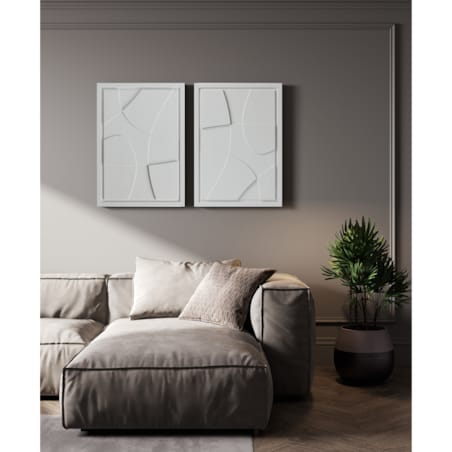 Obraz 3D 35x50cm Abstract I – Dekoracja Ścienna z Tynku Naturalnego, Bianco Minimalistyczny Relief