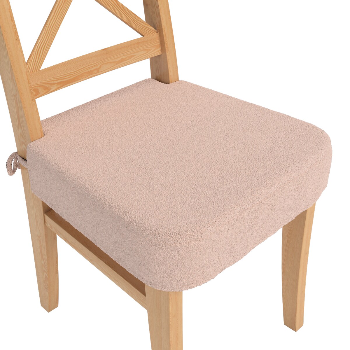 Siedzisko na krzesło Ingolf, różowa bukla, krzesło Inglof, Boucle Teddy