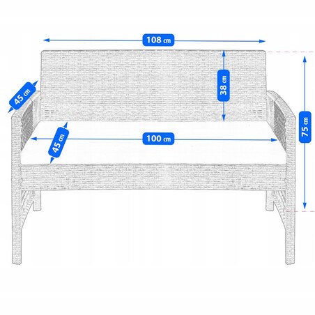 Zestaw mebli ogrodowych z technorattanu
