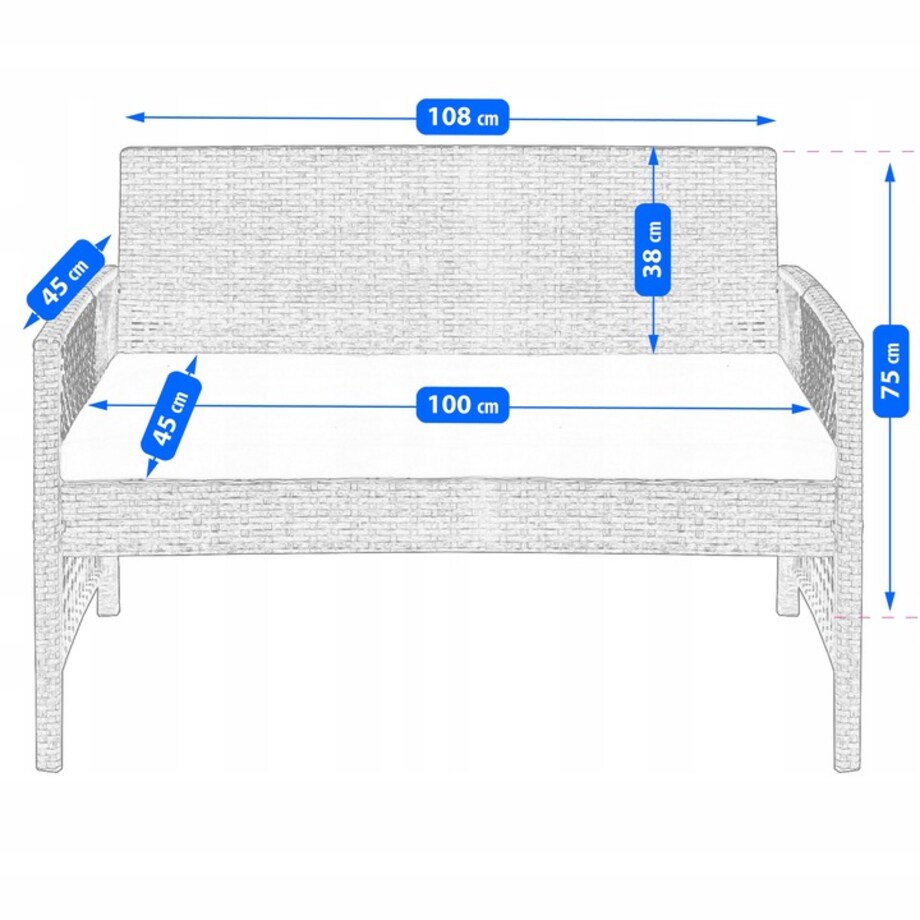 Zestaw mebli ogrodowych z technorattanu