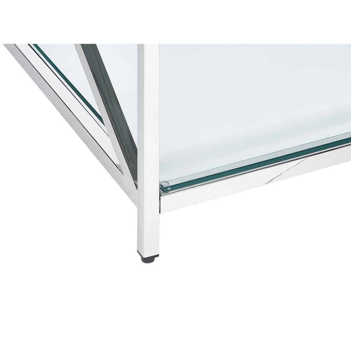 Stolik kawowy szklany srebrny AUDET