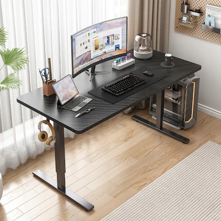 Biurko Elektryczne Podnoszone Czarne 120 cm Regulowane Wysokości 72-118 cm